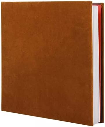 Фотоалбум RENSLAT Самоклеящийся Албум за изрезки Velvet Art САМ Memory Book Дебелите страници с фолио Запазете изображението постоянно (Цвят: кафяв размер: 27 x 28 см)