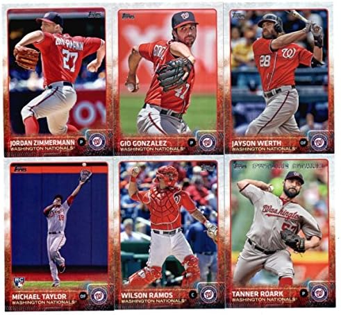 Набор от бейзболни картички Topps 2015 Washington Nationals Team (серия 1 - 12 карти), включително Джейсън Verte, Танер Рорк, Джордан Цимерман,