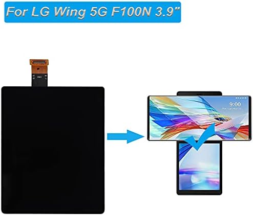 LCD дисплей E-yiiviil е Съвместим с LG Wing 5G F100N F100VM 3,9LCD дисплей с докосване на екрана в колекцията с инструменти