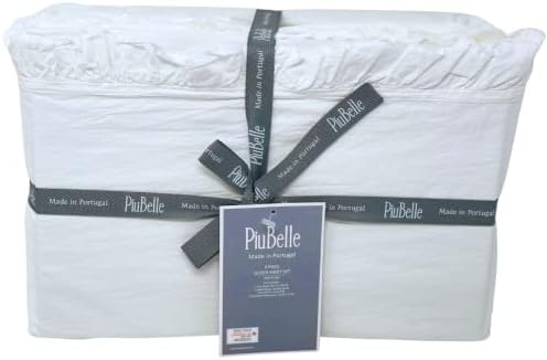 Зип Бел piubelle Комплект бели памучни кърпи с къдри Queen Size от 4 теми Включва 2 стандартни калъфки за възглавници (обикновен бял)