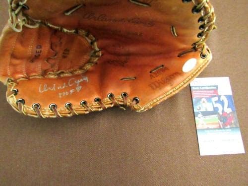 Ръкавици Orlando Cepeda Hof 99 Sf Джайънтс Braves с автограф Auto Vtg Wilson A2884 Jsa - ръкавици MLB с автограф