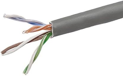 Оптичен кабел Monoprice Cat5e Ethernet - Мрежов интернет-кабел - Плътен, 350 Mhz, UTP, CMP, Пленум, Чисти гола носа и горната част на Меден проводник, 24AWG, 1000 метра, Синьо
