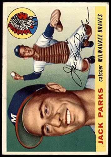 1955 Topps # 23 Джак Паркс Милуоки Брейвз (Бейзболна картичка) ДОБРИ Брейвз
