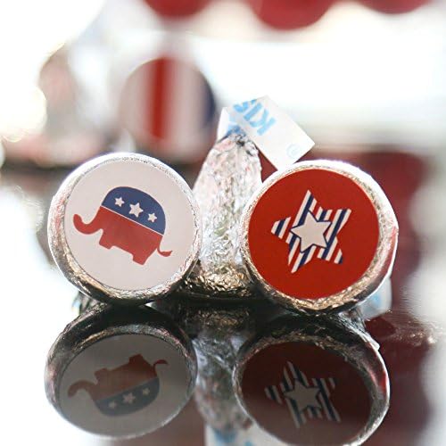 Голяма точка за щастие На избори на Републиканците - Политическа избирателна партия, Кръгли Стикери за шоколадови бонбони, Сувенири - Етикети за шоколади (1 Лист от 1
