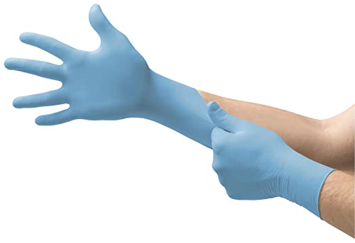 За еднократна употреба Нитриловые ръкавици Microflex 92-134 без прах за почистване с Текстурированными с върховете на пръстите си - Големи, сини (в кутия 100 броя)
