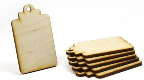 Mylittlewoodshop - Опаковка горната етикет с 3 клипса - 2-1 / 2 инча до 1-1 / 2 инча с отвор 1/4 и суров дървен материал с дебелина 1/8 инча (LC-TAGG01-3)