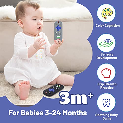 2 Опаковане на Играчки за никнене на млечни зъби за бебета 3-6-12 месеца, силиконови Детски Ръчни Прорезыватели с дистанционно управление, детски играчки за Дъвчене з?
