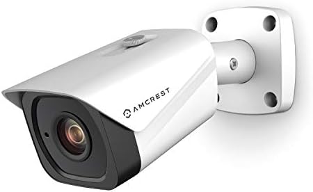 Градинска IP камера Amcrest UltraHD 4K (8MP) Bullet POE, 3840x2160, нощно виждане 98 метра, обектив 2,8 мм, защита от атмосферни въздействия IP67, запис на microSD, бяла (IP8M-2496EW-V2) (обновена)