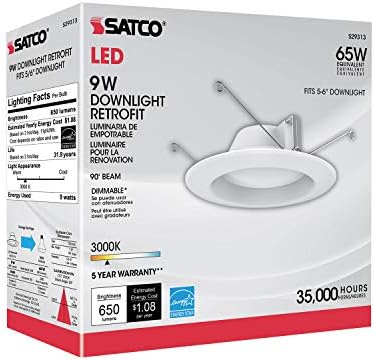 Промяна led лампа Satco S29313 капацитет от 9,8 W; 5-6 инча; 3000 До; С регулируема яркост; 120 Волта, 12 бр. в опаковка