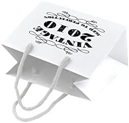 Подарък пакети за дрехи с бретон на 13-ия ден от раждането - Бяла хартия с веревочной дръжка - Еко малък подарък пакет - Реколта 2010