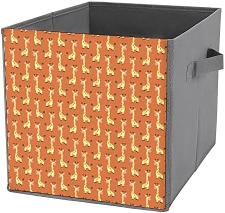 Жирафи Сгъваем Текстилен Кутия За Съхранение на Кубчета Органайзер Сгъваема Кутия с Дръжки