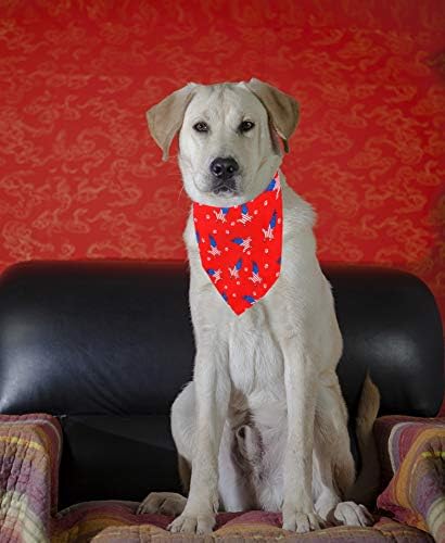2 бр. Кърпи за кучета с Флага на сащ, Кърпа за кучета, 4 юли, Деня на Независимостта, Кърпа за Кученца, Шал, Триъгълни Престилки