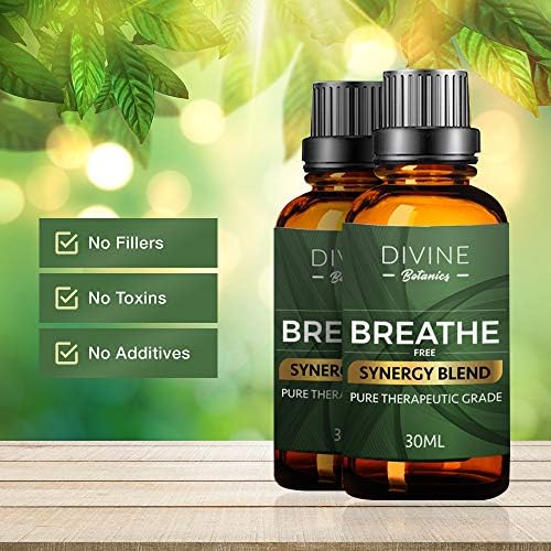 Смес от етерични масла Дишай 30 мл - Етерични масла Breath за дифузьор и овлажнител на въздуха - Помага за облекчаване на симптомите на запушване