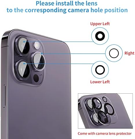 Senpinkboo 2 опаковки заменяеми стъкло за обектив на задната камера за iPhone 14 Pro и iPhone 14 Pro Max с предварително инсталиран