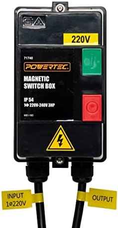 Блок магнитни ключове POWERTEC 71740 с предварителна инсталация 220 ~ 240 v, 3 с. л., 21-25 Ампера, монофазни, сертифициран от UL |