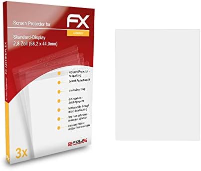 Защитно фолио atFoliX, съвместима със стандартен екран 2,8 инча (58,2 x 44.0 mm), Защитно фолио за екрана, Антибликовая и амортизирующая защитно фолио FX (3X)