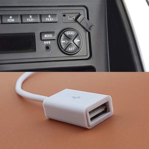 1 Бр AUX Адаптер-USB 1/8 инча/3,5 мм Plug Aux Audio Jack, включете USB 2.0, Женски Конвертор, Оловен Кабел Бял цвят, само за четене и възпроизвеждане с автомобил на USB-памет