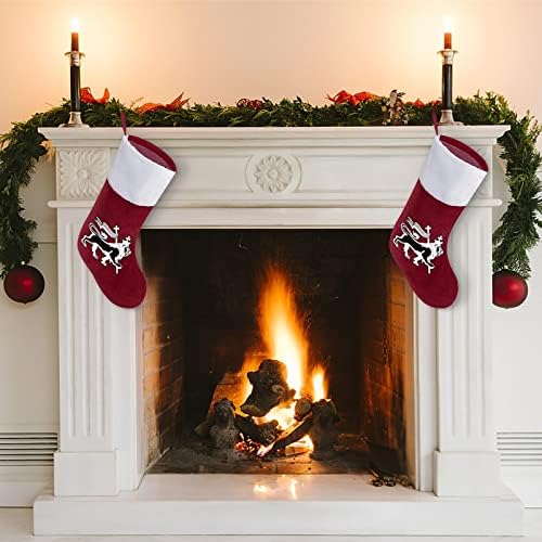Забавен Коледен Отглеждане Judah Rasta Lion с Къси Плюшени Белезници, Коледни Чорапи за Окачване на Камината, Семейно Празнична Украса