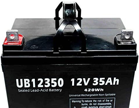 Смяна на 2 опаковки за батерията Hoveround MPV5 - Подмяна на универсален Фланец оловно-киселинен живот на батерията UB12350 (12V 35Ah,