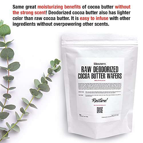Естествени дезодорированные вафли с какао масло Sheanefit Raw, без химични вещества - Лесно се претеглят, напълно подходящи за самостоятелно приготвяне на масла за тяло,