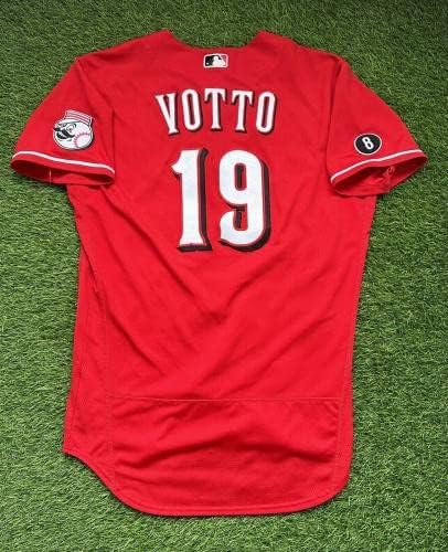 Джоуи Вотто Синсинати Редс Използвана майк за игри 2021 299-ти кадър в кариерата на MLB Auth - Използваните тениски за игри MLB