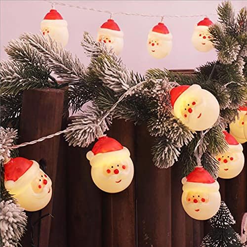 Коледна Led Струнен Лампа Дядо Коледа Струнен Лампата на Коледна Елха, Висящи Декор 1,6 М, Захранван С Батерии Led Осветителни Украса за Коледната