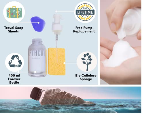 Пълнители за пенящегося сапун APTHCRY - 8 таблетки пенящегося сапун за ръце в опаковка - общо 96 течни унции (получава 8 бутилки сапун размер на 12 течни унции) - Почистване