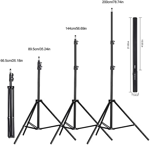 Led пръчки RGB Light Палки, Комплект led осветление за фотография, комплект led осветление за видео, 9 цветови режими, с штативами