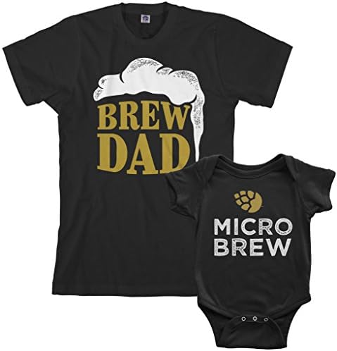 Комплект за детско Боди Threadrock Brew Dad & Micro Brew и мъжки тениски в тон
