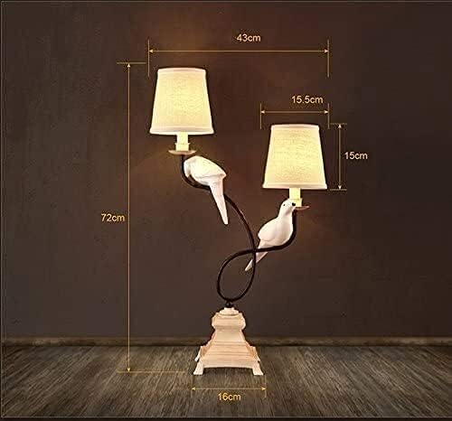 - Настолна Лампа Модни Творчески Птици От Смола Проста Кърпа, Кабинет Спалня Северна Европа Съвременна Настолна Лампа С Двойна