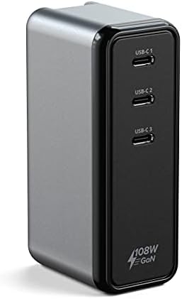 Стенно зарядно устройство Satechi 108 W C USB 3 порта GaN – за M2/ M1 MacBook Pro/Air, M2/M1 iPad Pro/Air, iPhone 14 Pro Max/14 Pro/14/ 14 Plus