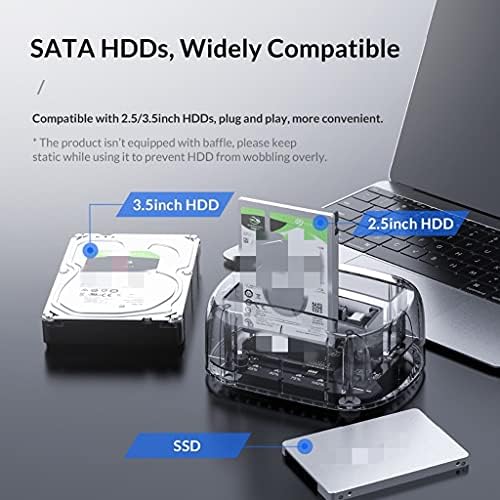 SXYLTNX 2 отделение SATA към USB 3.1 HDD 2,5 3,5 Type C Прозрачен корпус за външен твърд диск
