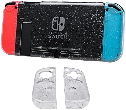 Блестящ защитен калъф ROTOMOON, съвместими с Nintendo Switch и контролер JoyCon, с 6 тапи за палеца и държач за карти [Фиксирана]