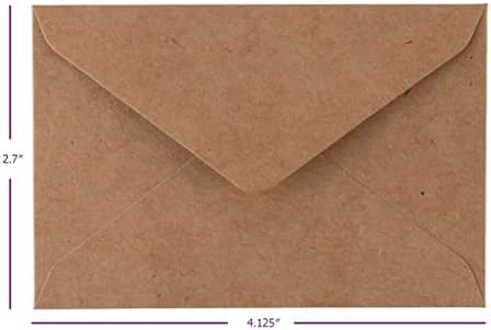 Мини-пликове Kraft Кафяв крафт-пликове за подаръци и визитни картички (опаковка от 4 x 2,75 100 бр.)