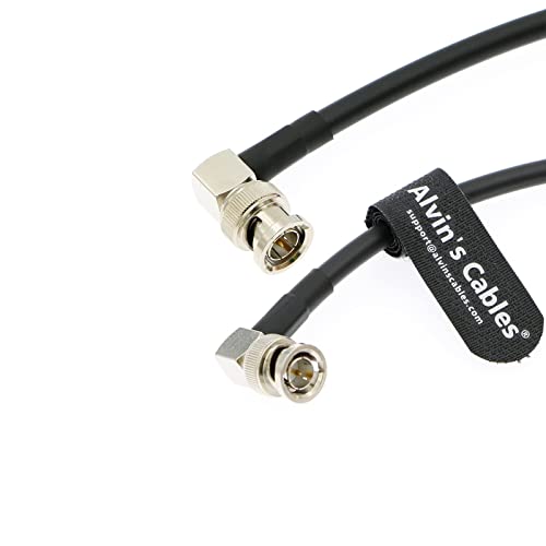12G BNC-Коаксиален Кабел Alvin's Cables HD SDI BNC от мъжете на Мъжа L-Образна Оригинален Кабел за Камера 4K 1 М Черен