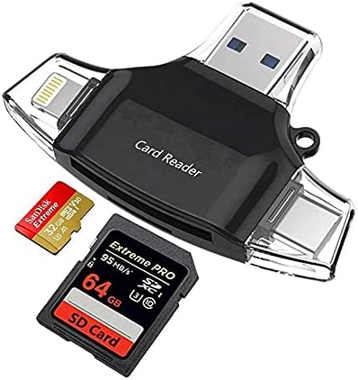 Смарт притурка на BoxWave, който е съвместим със слушалки на Logitech Zone 900 (смарт притурка от BoxWave) - Устройство за четене на SD карти AllReader, четец за карти microSD, SD, Compact USB за слу?