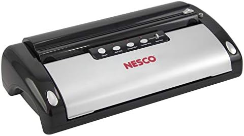 Набор за приготвяне на закуски NESCO VS-02 с Автоматично изключване и вакуумни Упаковочными пакети, Черно 18,25 X 5,25 X 11,5