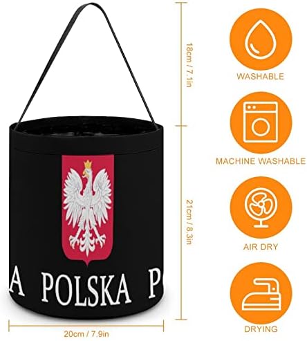Патриотичен Полски Флаг Polska Хелоуин Trick Or Treat Candy Bucket Чанта-Тоут за Еднократна употреба с Дръжка за Подарък за Парти