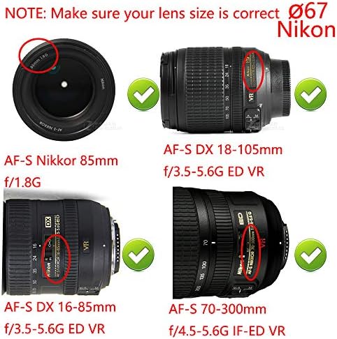 67 ММ Капачка за обектив за Canon 77D 90C с капак на обектива EF-S 18-135 мм Nikon D750 D780 с капак на обектива 18-105 мм 16-85 мм [2]