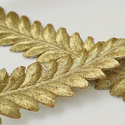 Покритие на метални листа от желязо в 2 Ярд за Младоженци, Костюми и бижута, Бродирани и Шиене, 1-3 /8 инча, SMB-3010 (злато)