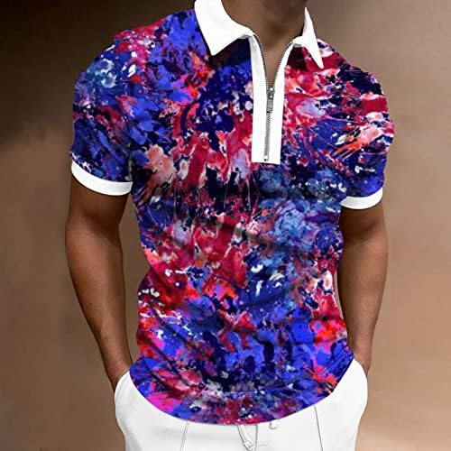 Тениски HSSDH 4Th of July, за Мъже, Патриотични Мъжки Ризи с къси ръкави, бързо съхнещи Модерен Риза За голф С Дизайн на Американското