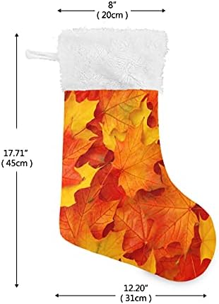 Коледни Чорапи ALAZA, Есенни Листа, Класически Персонални Декорации за Отглеждане в Голям размер за Семейни Тържества, декорация