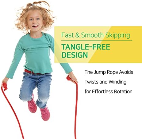 Бързо скачане на въже, за деца - Леки, регулируеми, не запутывающиеся, дълги въжета за кардио, бокс, кроссфита за момчета и момичета на възраст от 6 до 10 години