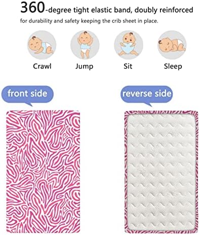 Кухненски Кърпи за яслите в стил Розова Зебра, Портативни мини-Чаршафи за легла с Меки и Дишащи Кърпи-Чаршаф за матрак на