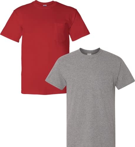 Тениски за работно облекло Gildan Adult DryBlend с джоб, 2 опаковки