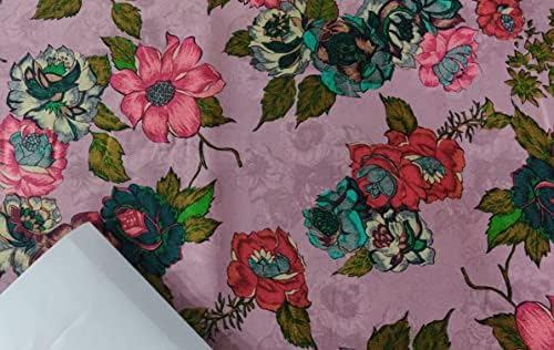 Глазирани памук, розово цвете цифрови разпечатки ширина 44 инча ширина в парцела