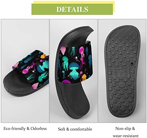 Светещи Разноцветни Сандали-Пързалка във формата на Медузи, Чехли За Душата, Домашни Обувки Без Закопчалка, Бързосъхнеща Мека Подметка