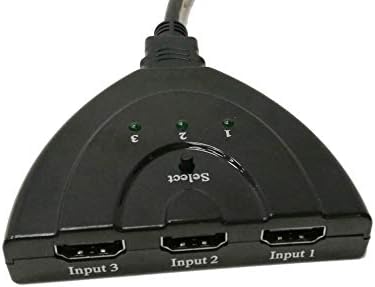 FixtureDisplays® 3-Портов HDMI комутатор-сплитер с косичкой кабел Поддържа 3D 1080P HD Аудио за HDTV проектор, компютър, монитори