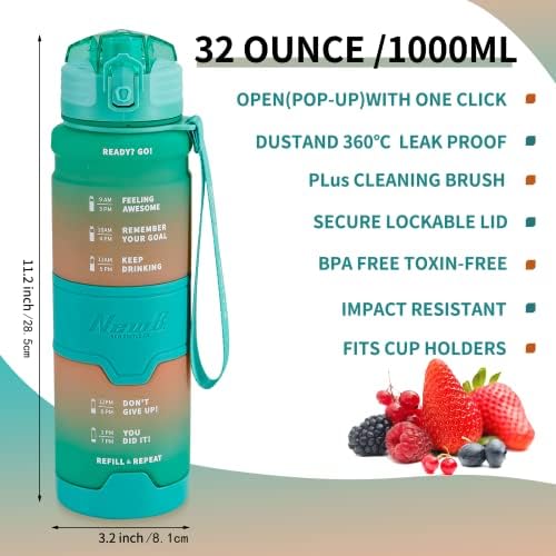 Мотивационни бутилки за вода LANGE HOME към 32 грама, с посочване на време за пиене Бутилка с марка на времето за ежедневно пиене на