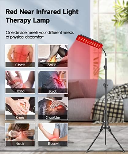 лампа за терапия с Червена Светлина yasinaner, Инфрачервена Терапия Червена Светлина за тялото 30LED 660nm Червена Светлина 850nm Устройство